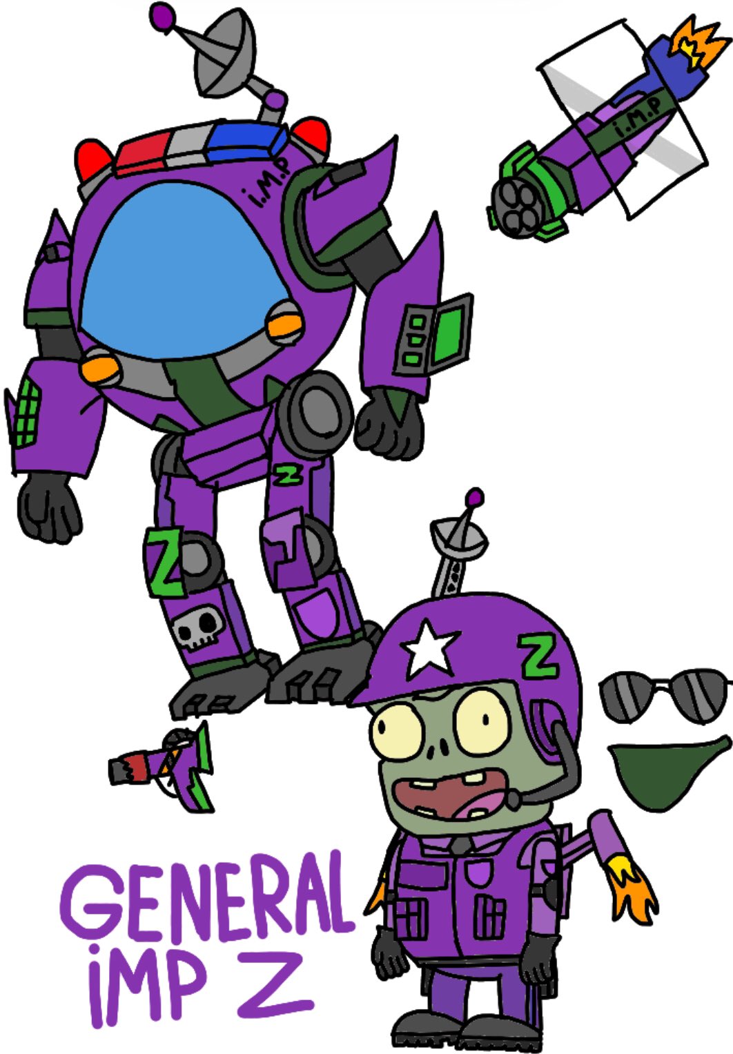 My New PVZ OC: General Imp Z by DrMasonDark on DeviantArt