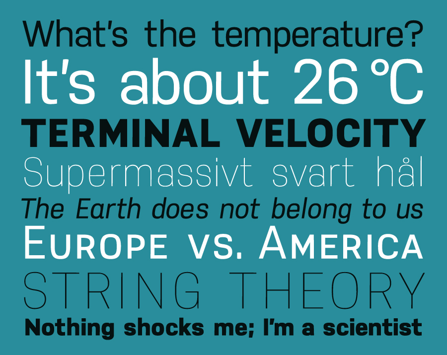 Celcius typeface preview