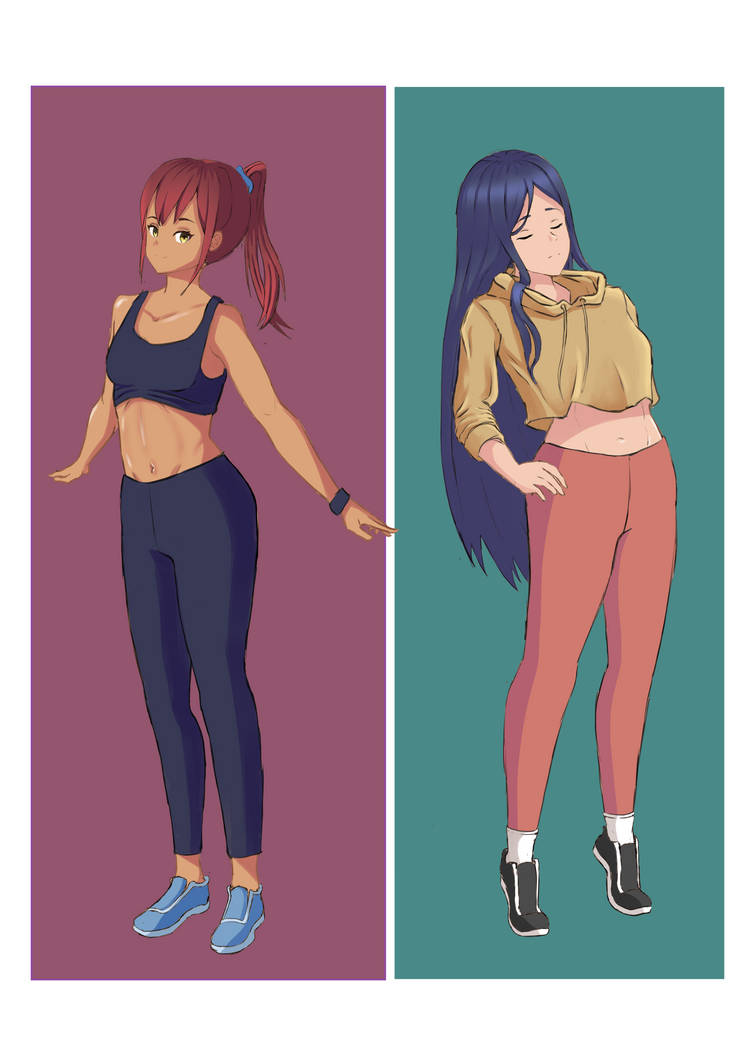 Exercise Outfits Colored Sketch by Simical on DeviantArt