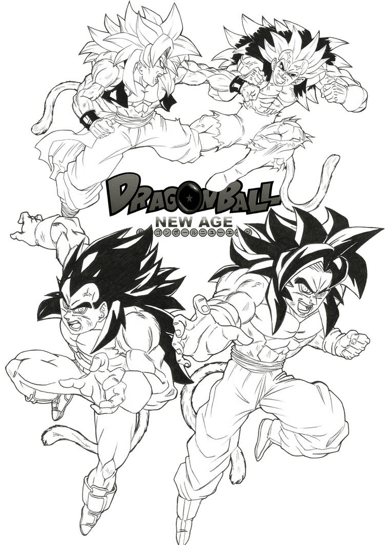 Songoku Super Saiyajin - 4 - Dragon Ball Kids Coloring Pages