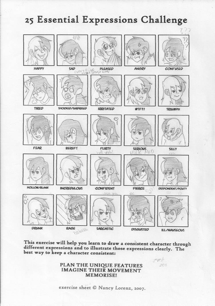 25 Essential Expressions challenge by mari-killer on DeviantArt