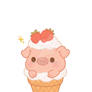 Cute Pig Ice cream Art