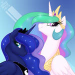 Princess Portraits: Celestia and Luna by onnanoko