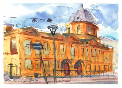 Plein air. A school in Saint-Petersburg.