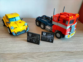 Lego transformers Optimus Prime and Bumblebee