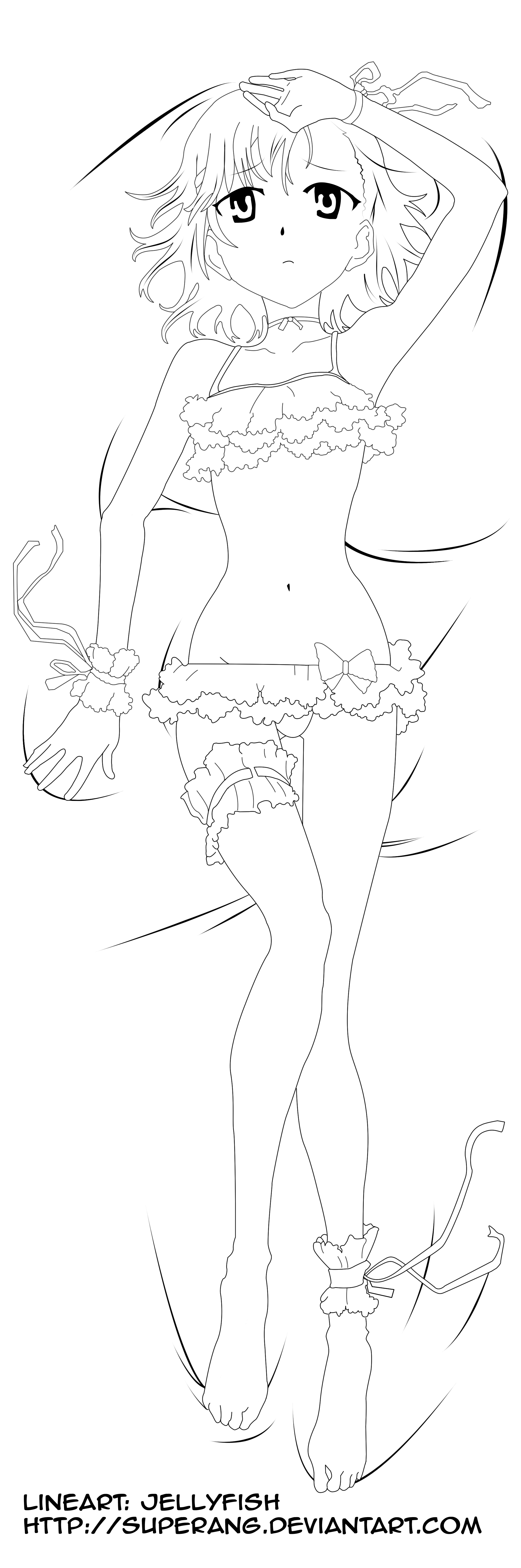 Misaka Dakimakura Lineart