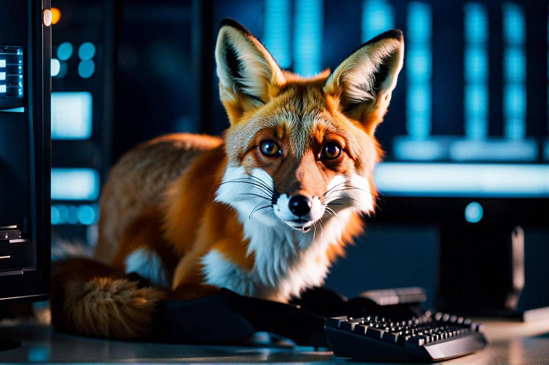 Fox Behind Computer by rockysolarsystem on DeviantArt