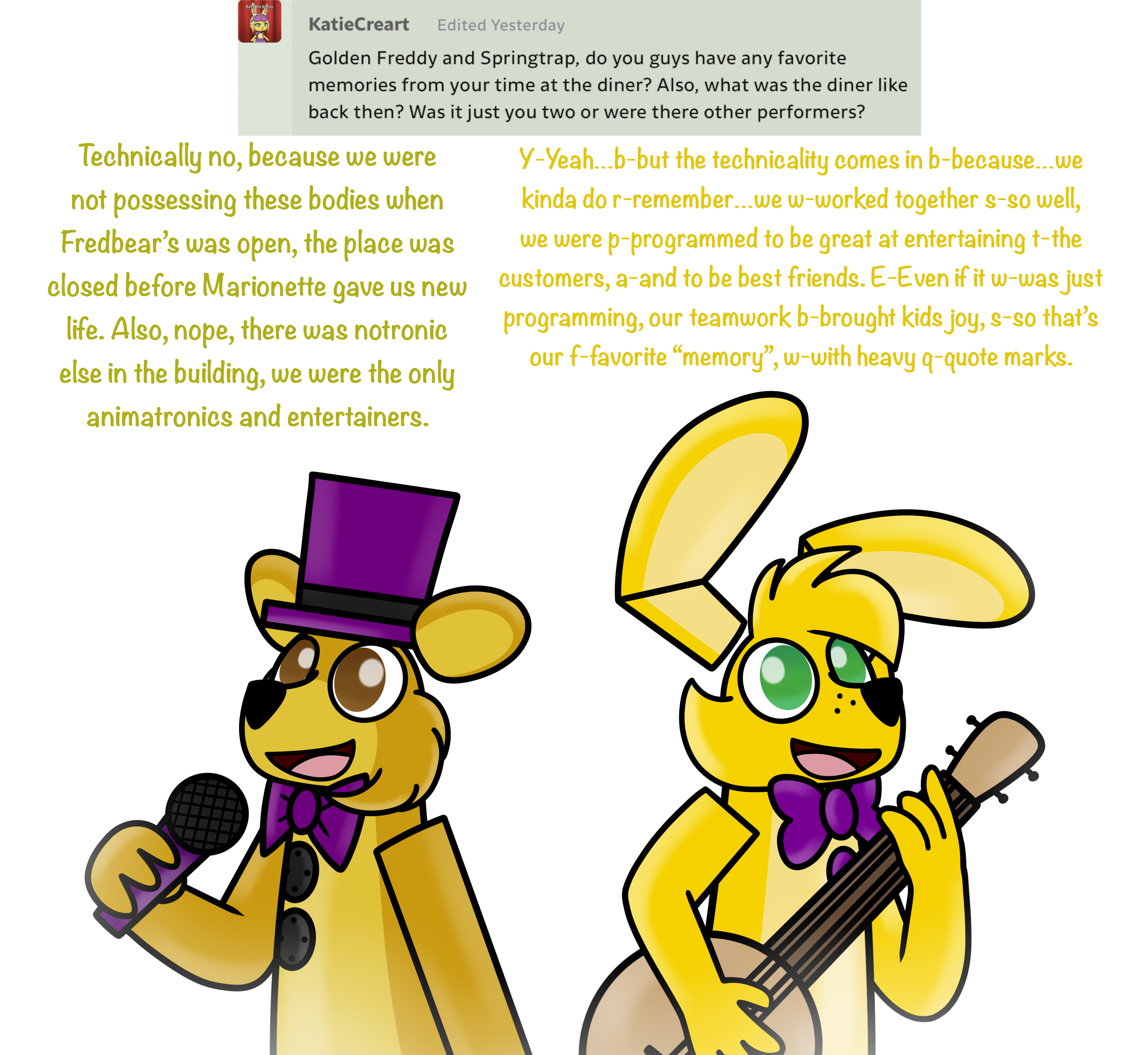 Could I add fredbear and friends? - Comic Studio