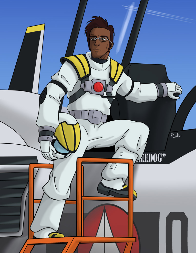 Oliver Campbell as a Macross pilot