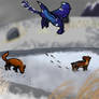 3 Beasts in Snow