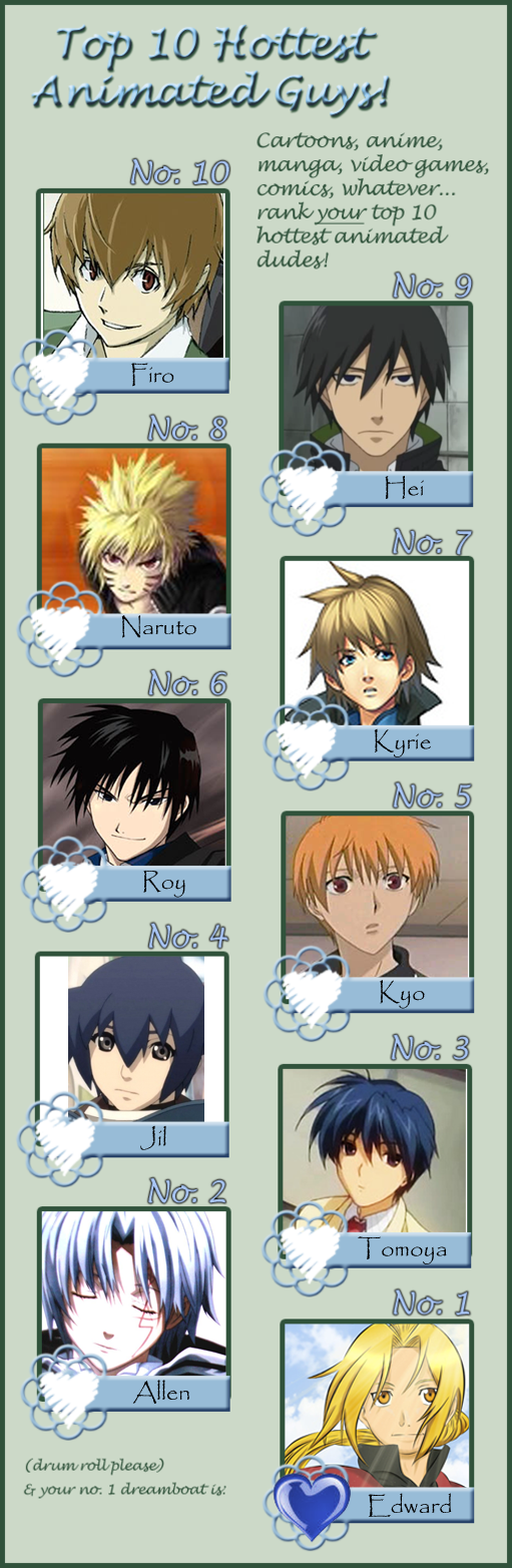 Top 10 Hottest Anime Guys by Potatographs on DeviantArt