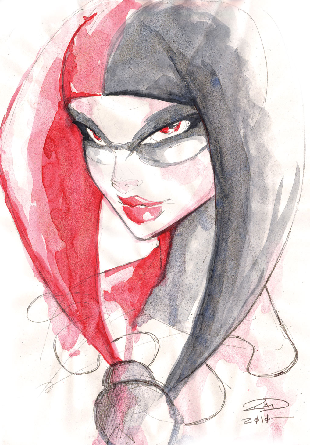 Watercolor - Harley Quinn 01