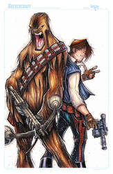 STAR WARS HAN AND CHEWIE  WIP 03