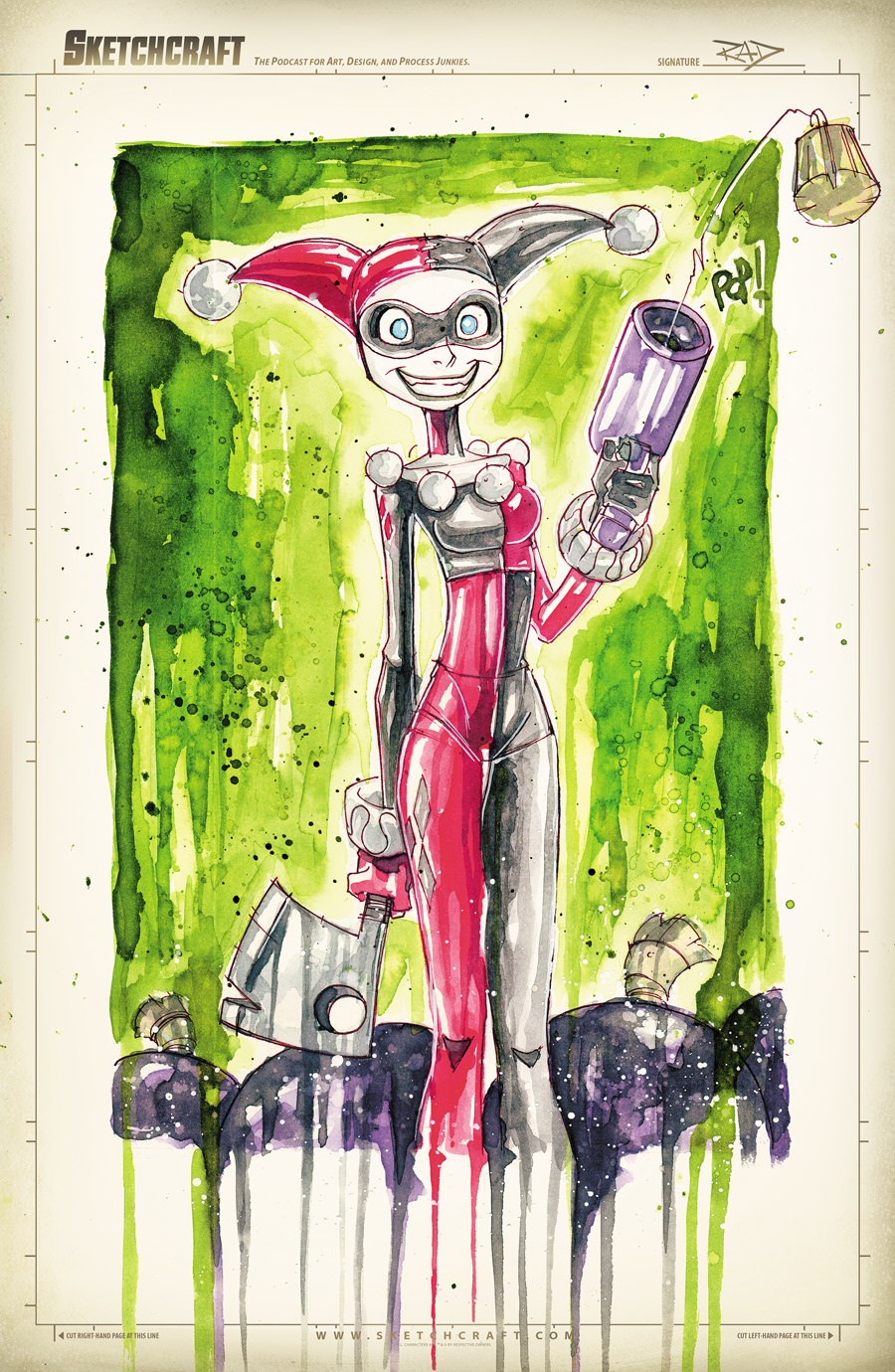 Harley Quinn Saucy Sketch by RobDuenas