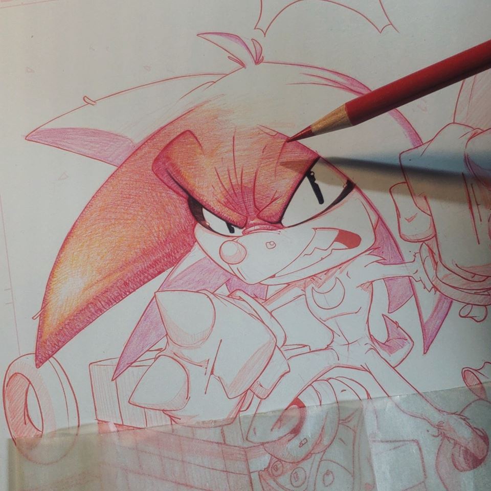 Knuckles Commish WIP by RobDuenas