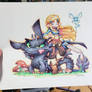 Toothless and Zelda Scribbly Commish