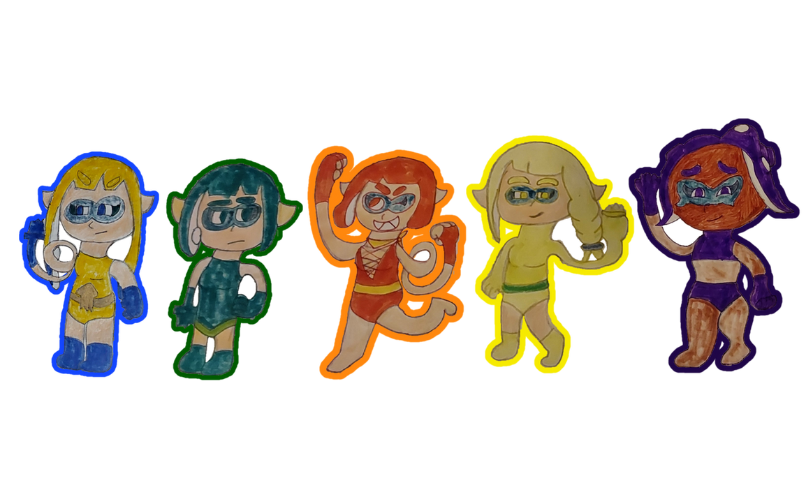 The 5 elastic inkling agents by josephhallharper on DeviantArt