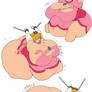 Princess peach (mario) weight gain sequence