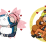 Naruto and Sakura Peluches Hugs! -Colored Sketch-