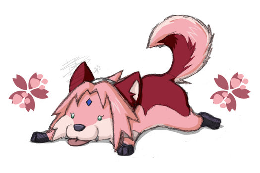 Wolfy Sakura Gif -Colored Sketch-