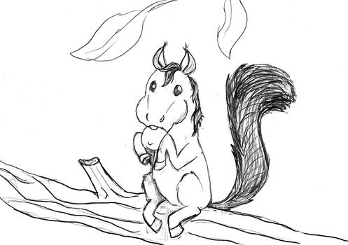 Horse Squirrel - Lineart