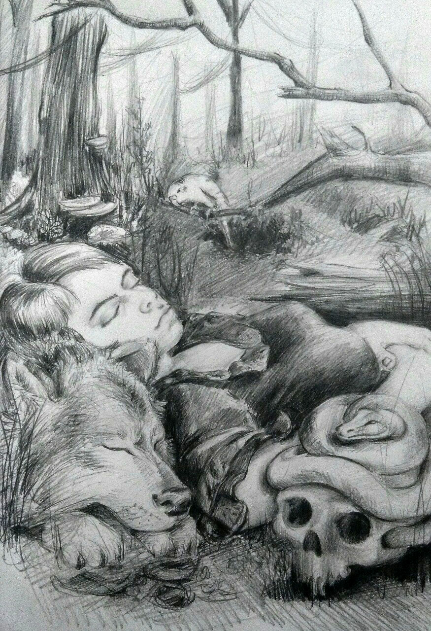 Self portrait with animals