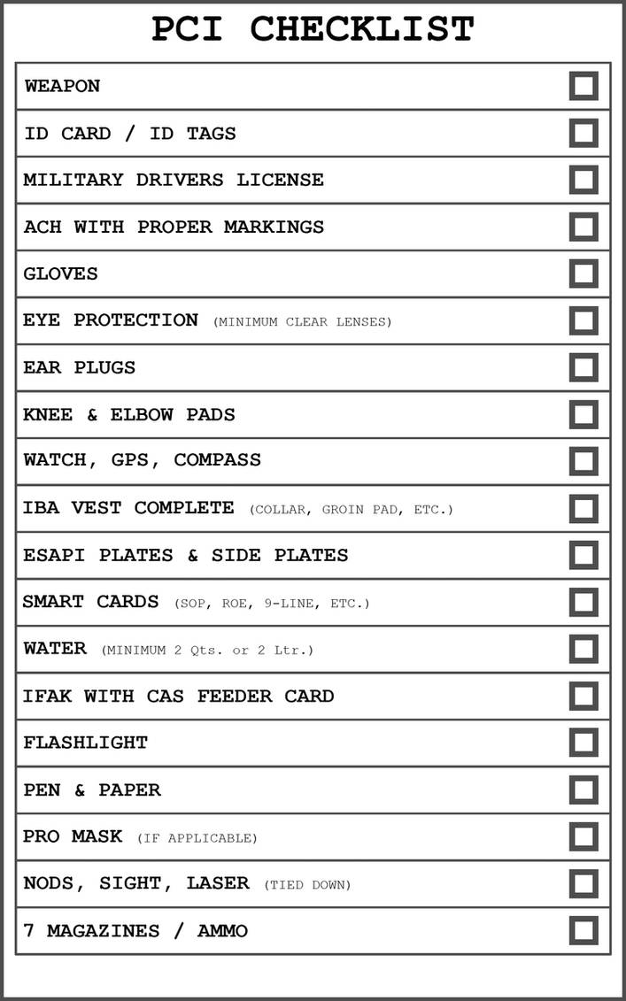 PCI Checklist Card by RedWireDesigns on DeviantArt