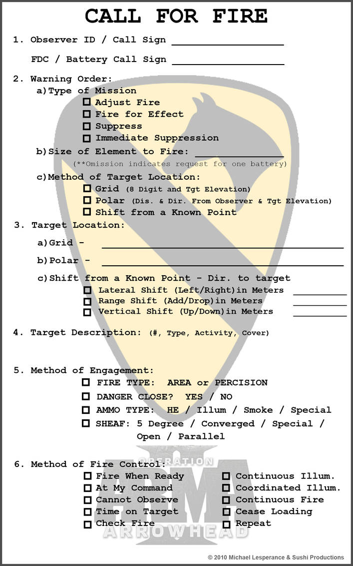 Cav Call For Fire Card by RedWireDesigns on DeviantArt