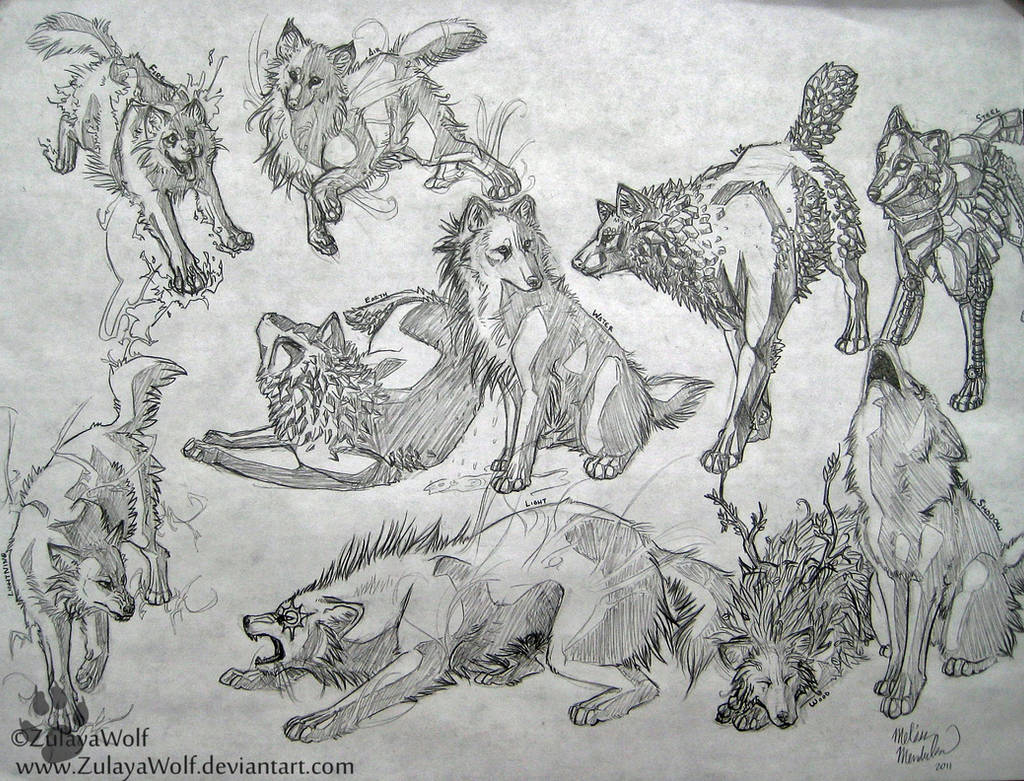 Elemental Wolves. by ZulayaWolf on DeviantArt