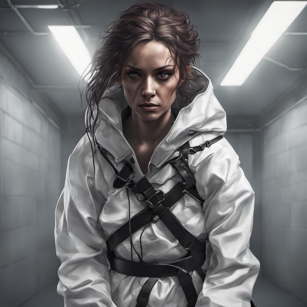 Female Prisoner Strapped In Full Body Restraint by cardimart on DeviantArt