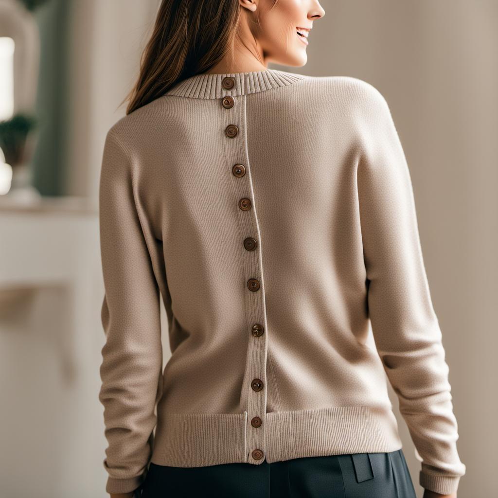 Back Button Ed Woman Wearing Button Up The Back Cardigan by cardimart on DeviantArt