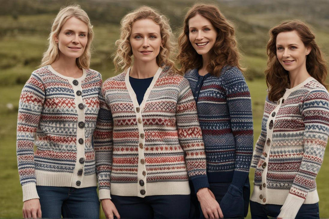 Four Women Wearing Buttoned Up Nordic Cardigans By Cardimart On DeviantArt four-women-wearing-buttoned-up-nordic-cardigans-by-cardimart-on-deviantart