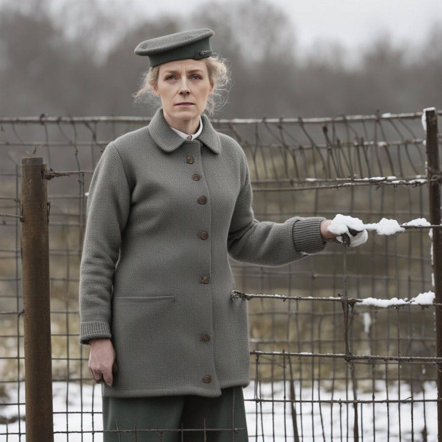 Female Prisoner In Button Fronted Wool Uniform
