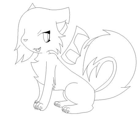 Demon Cat Line Art