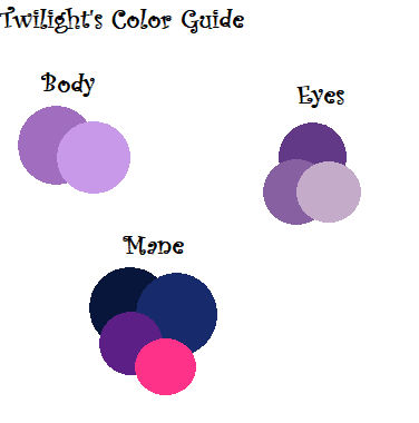 Twilight's Color Guide by Pinkie3212 on DeviantArt