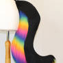 Large Rainbow and Black Fursuit Wolf Tail