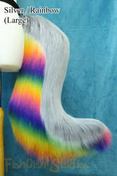 Silver Rainbow Wolf Tail