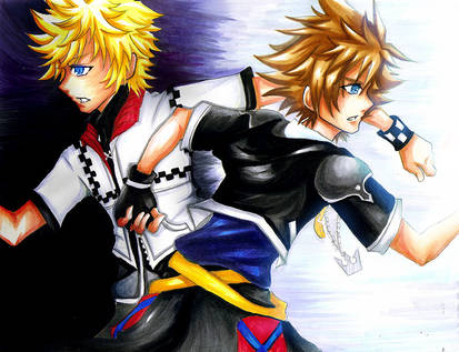 Kingdom Hearts-Roxas and Sora