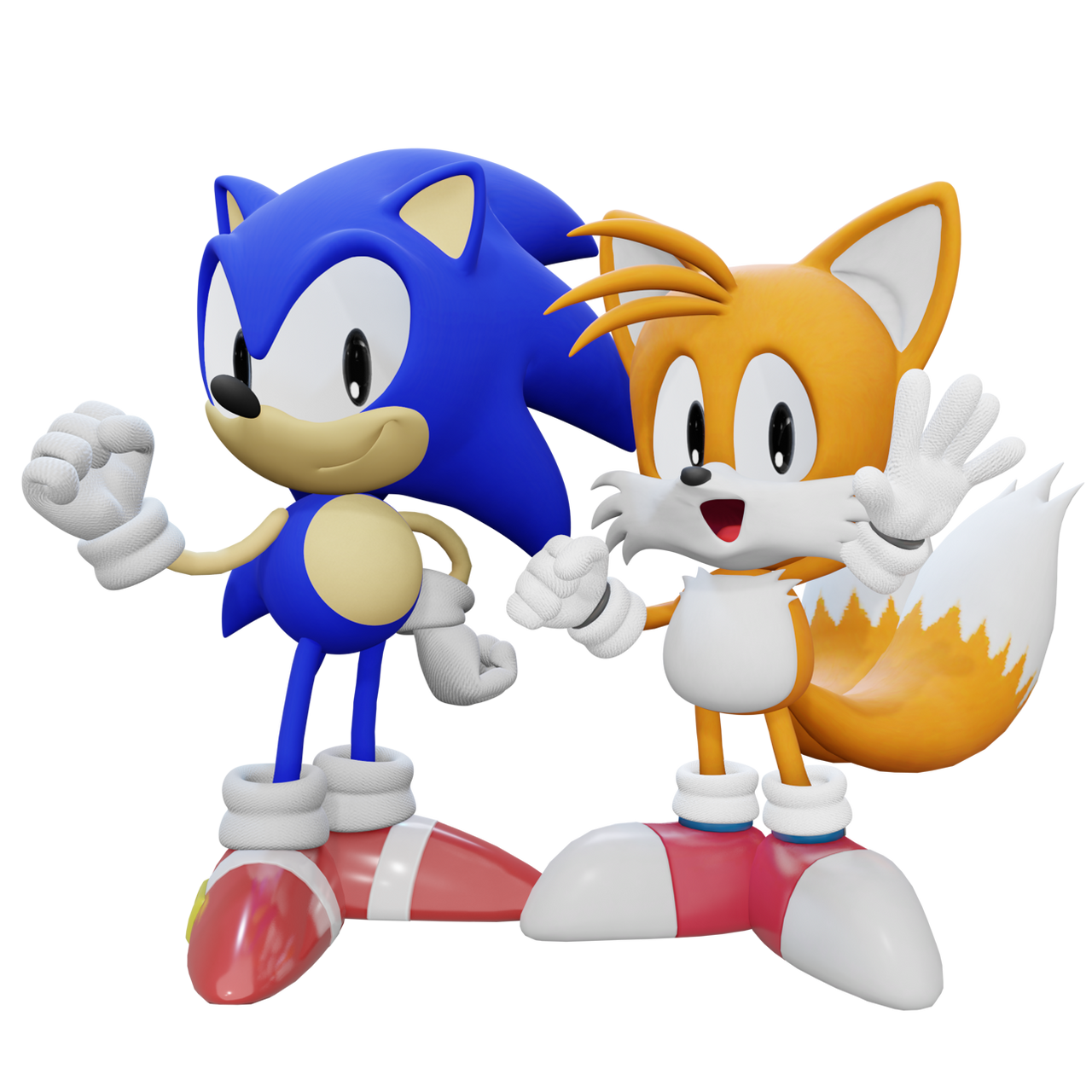 Classic Sonic and Classic Tails Render by Peppermint08 on DeviantArt