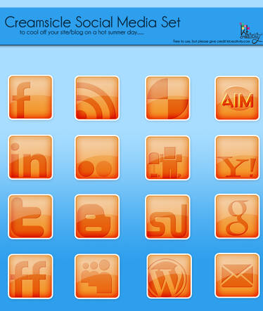 Creamsicle Social Media Icons