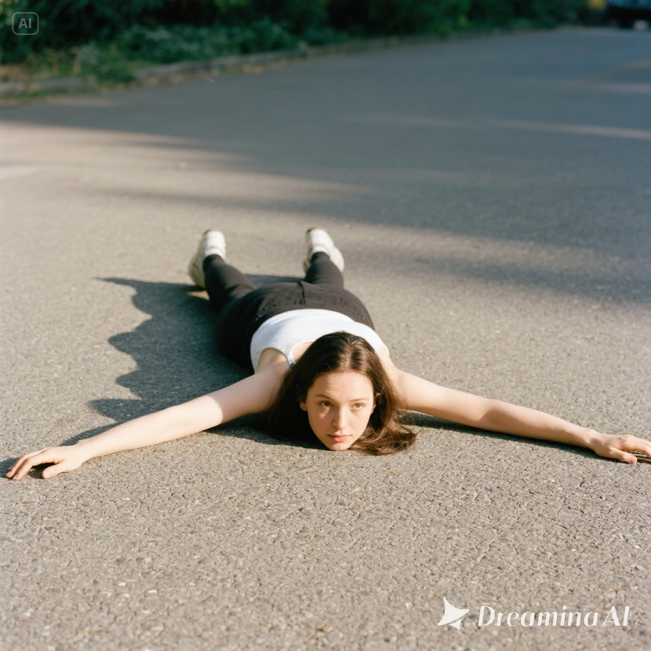 Lay Front Woman Laying On Her Front On The Ground With Her A by jaa09683 on ...