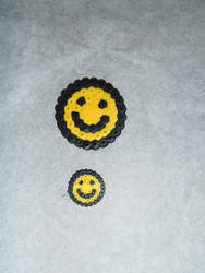 Hama Beads Smiley and li'l smiley.