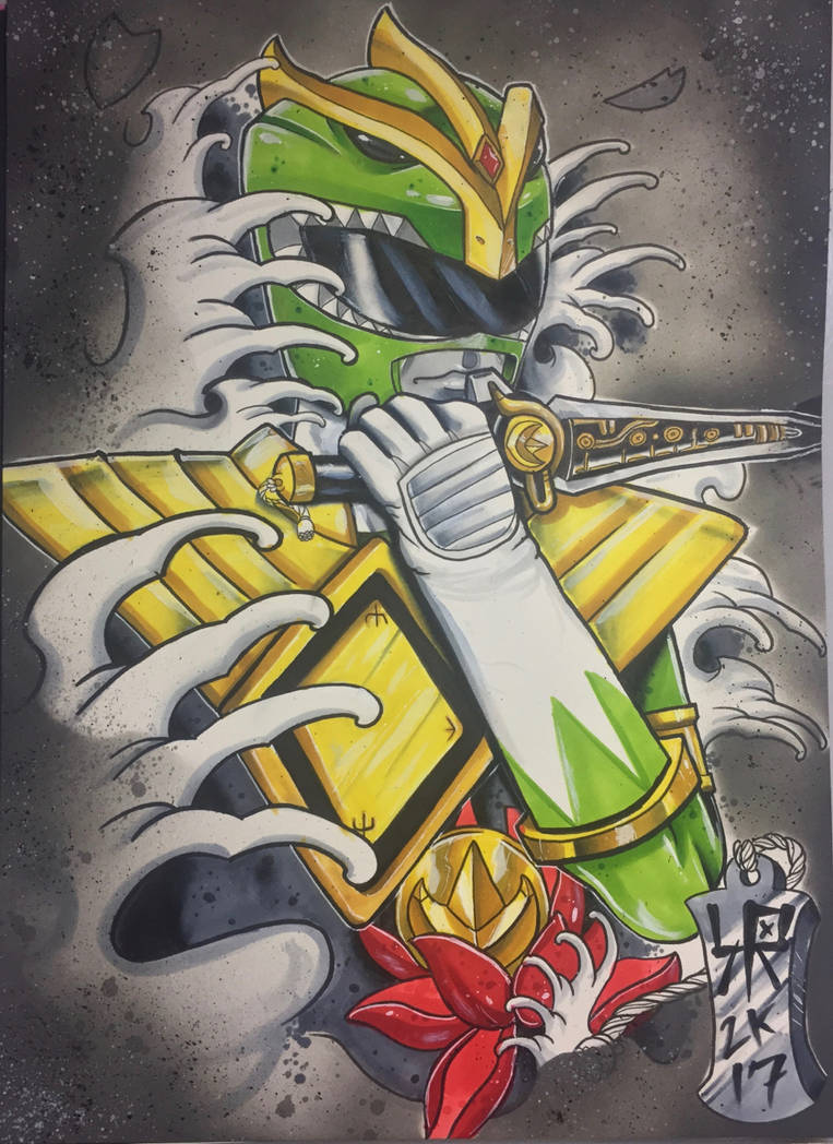 MMPR Green Ranger Tattoo Design (finished) by kykomonoto on DeviantArt