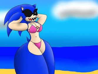 Sonica OMT poseing at the beach alt