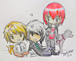 MCL : Nathaniel, Castiel and Lysander (Chibis)