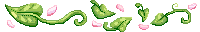 pixel leaves and pink petals divider