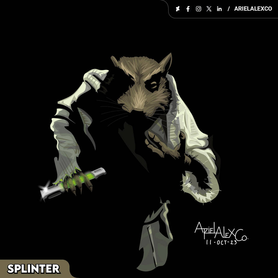 TMNT Hight contrast Master Splinter by ArielAleXCo on DeviantArt