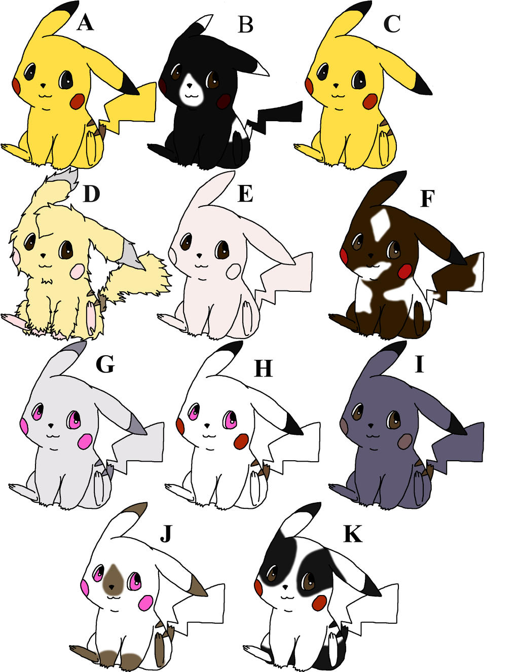 Pickachu Types Species Variations - Pikachu by KuranaMinamino on DeviantArt