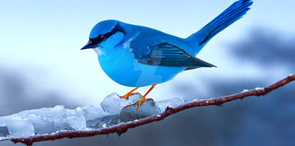 Icy Melodies: Birds on Winter's Branches 5