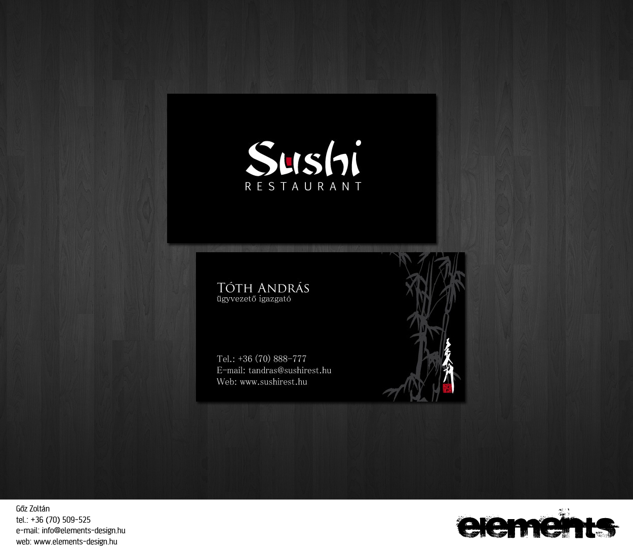 Sushi Restaurant name card